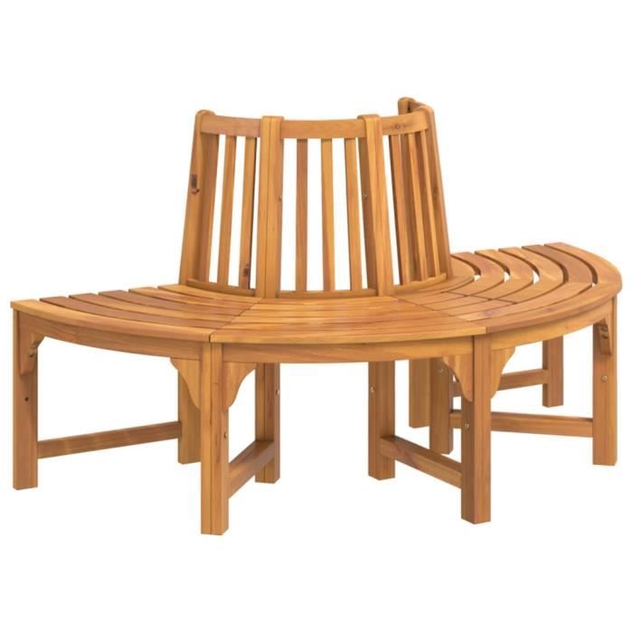 VidaXL Semi-circular Tree Bench Ø160cm Solid Eucalyptus Wood 319423