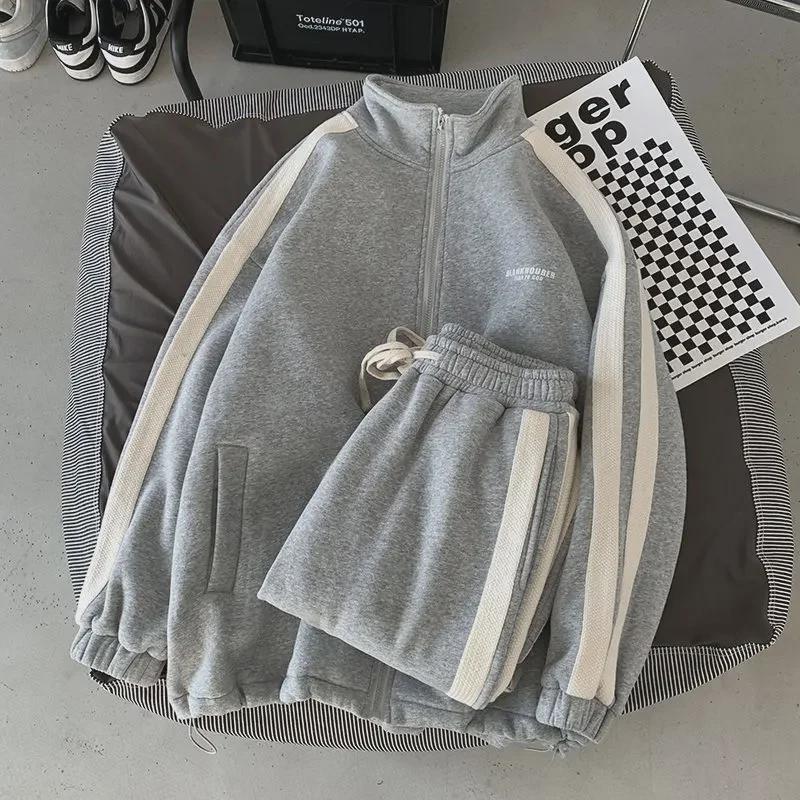 

2024 Осень Мужской Повседневный Кардиган Свитер Костюм - Молодежный Корейский Стиль Спортивная Одежда Из Двух Частей M