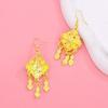 Thai Necklace Earrings Set Ethnic Women Jewelry Suit Fashion Gold Plated Jewelry Set  Women