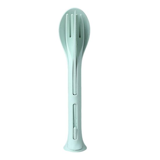 Yousheng 3-In-1 Portable Cutlery Set with Fork Spoon Cutter Food Grade Reusable Outdoor Camping Picnic Hiking Travel Nesting Flatware Utensils Kit