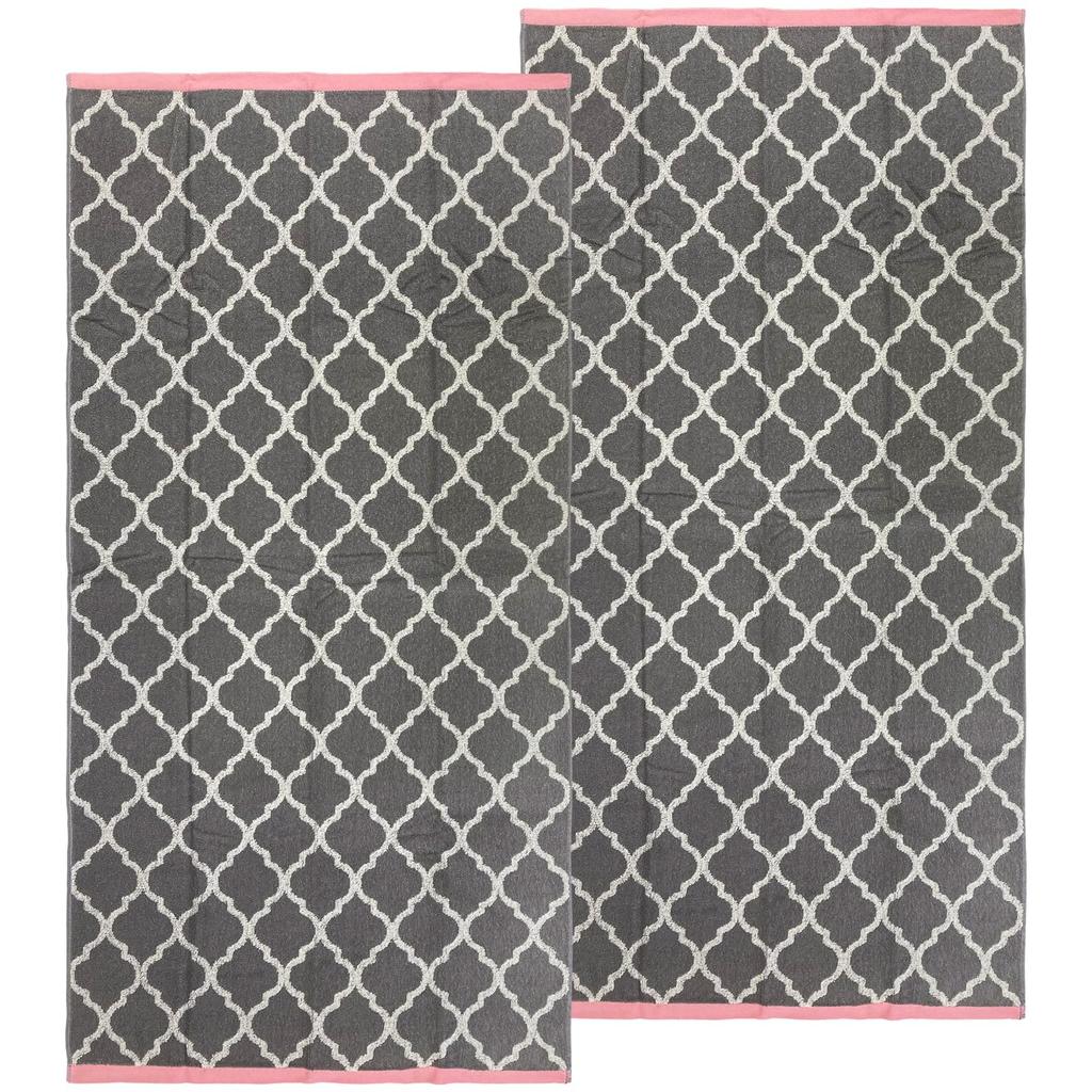 Hayashi Bath Set of 60 X 120 Calm Moroccan Towels, 2, Approx. Cm, Element, Gray, BM451129-2P