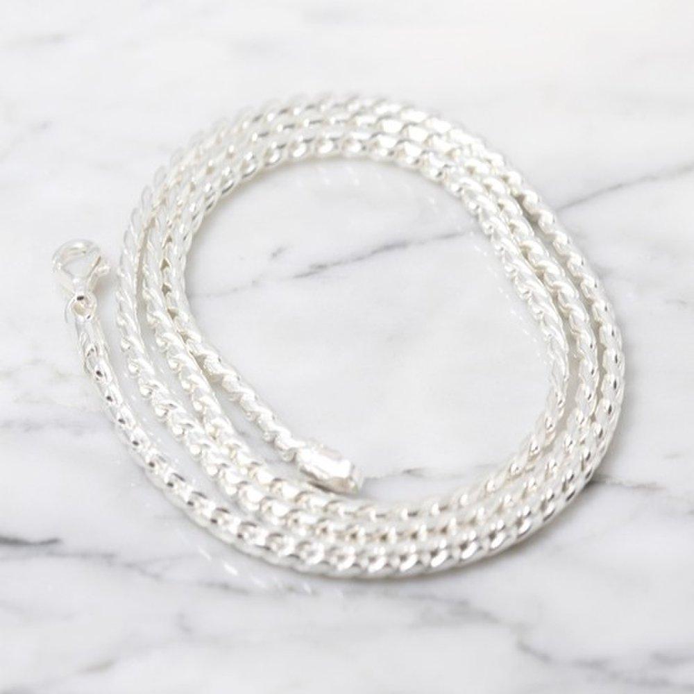 Curved Round 2mm Women Men Silver Necklace Silver Chain Men's Women's Silver Necklace Line