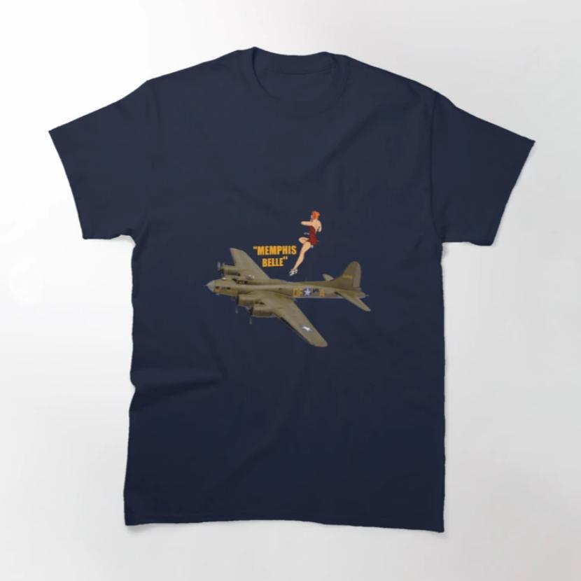WWII Famous Aircraft B17 Bomber Memphis Belle TShirt 100 Cotton ONeck Summer Short Sleeve Casual Mens Tshirt Size S3XL