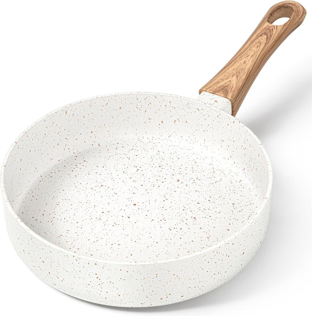 MICHELANGELO Non Stick Frying Pans with Stay-Cool Handle Small Grilling Pan Fried Egg Cooker Induction Cookware