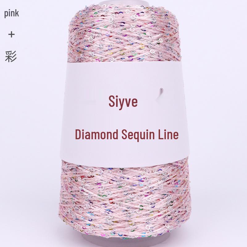 Filato di paillettes Siyue 2mm - Lana tessuta a mano per progetti fai da te (100 grammi)