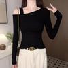Women's One-Shoulder Slim-Fit Long-Sleeve T-Shirt - Early Autumn Niche Design