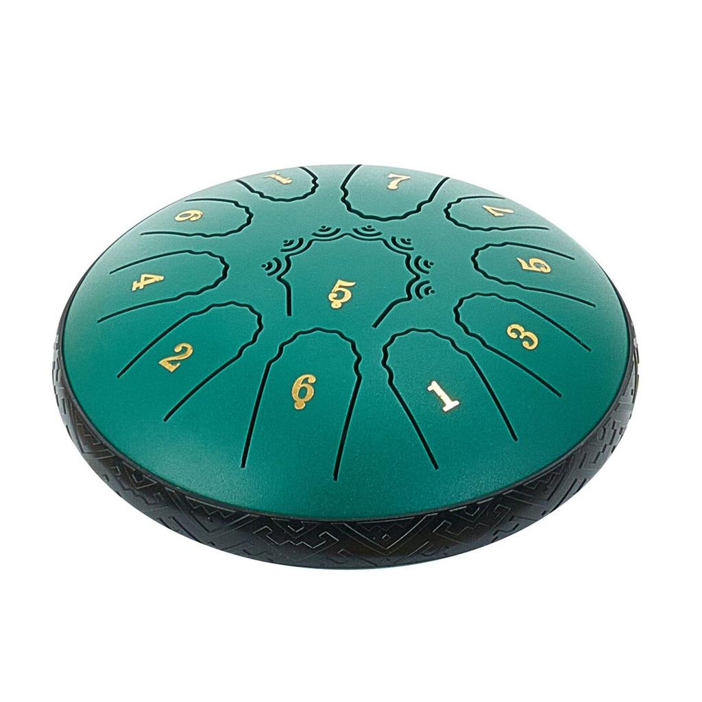 Steel Tongue Drum, 16.5cm 11 Notes Rain Drum for Outside Garden, D Major Musical Drums with Music Book & Mallets, Percussion Instrument for Meditation