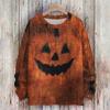 Ladies' Fashionable Casual Long Sleeved Christmas Printed Round Neck Knitted Yarn