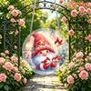 2D Flat Acrylic Puzzle Sun Catcher 83pcs, Red Hat Holly Main Redbird Christmas Gnome Themed Sun Catcher Puzzle, Home Garden Decoration, Suitable for C