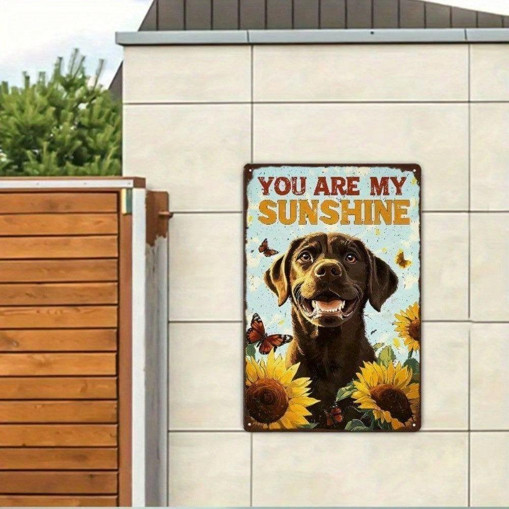 Vintage Farmhouse Dog Tin Sign You Are My Sunflower Wall Decor Home Kitchen Metal Plaque