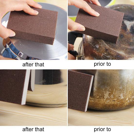 3/4/5Pcs Emery Cleaning Sponge Nano Carborundum Wipe Sponge Brush Rust Eraser Pots Pans Sink Grill Cleaning Scrubber Scouring Pad