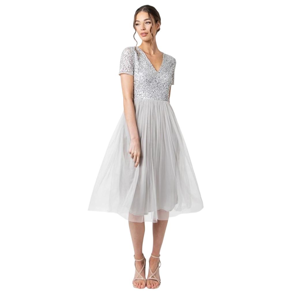 Maya Deluxe Womens/Ladies Short-Sleeved Midi Dress