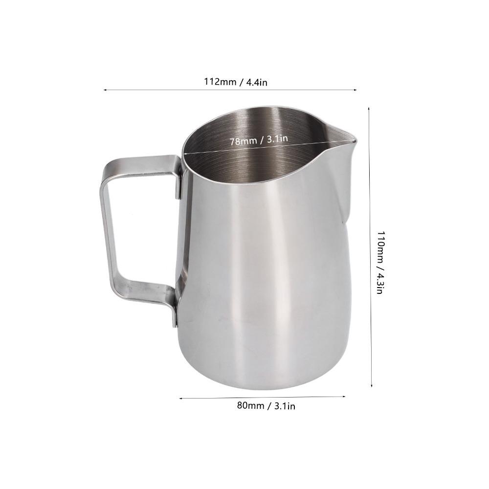 Oblique Mouth Coffee Frothing Pitcher 400ml/13oz Capacity Espresso Milk Pitcher  For Home Kitchen