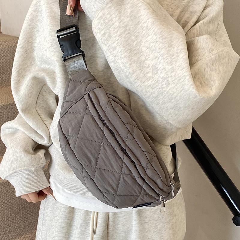 Chest Bag Women's Waist Bag Sports Shoulder Bag Men's Travel Light Bag Chest Plaid One Shoulder Crossbody Bag