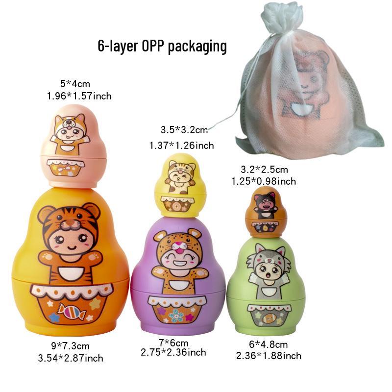 Children s Educational Stacking Toy with Cartoon Animal Patterns - 6 & 8 Layer Options