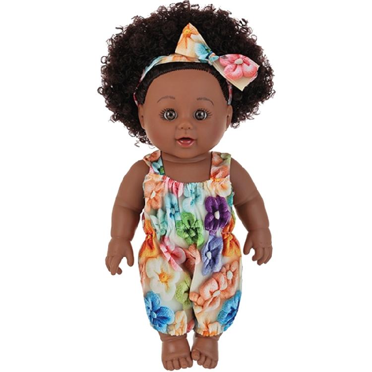 Curly Afro Hair Black Doll Soft Body Collectible Reborns Doll For Kids RolePlay Imagination Development Activity Toy