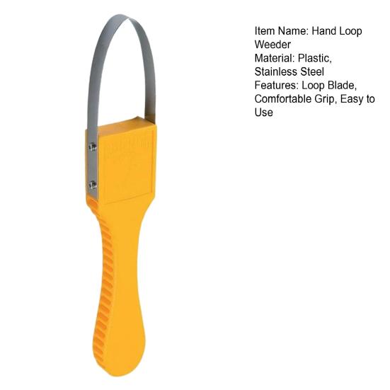 Désherbeur à boucle manuelle en acier inoxydable Outil manuel de désherbage à boucle pour désherbage et ameublissement de jardin et de cour