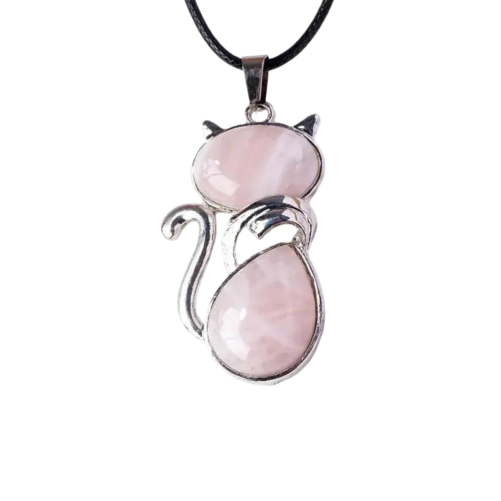 

Ожерелье с подвеской в виде кошки из натурального кристалла. Изящное ожерелье с подвеской в виде кошки из кристалла с духовной символикой для модниц. 4