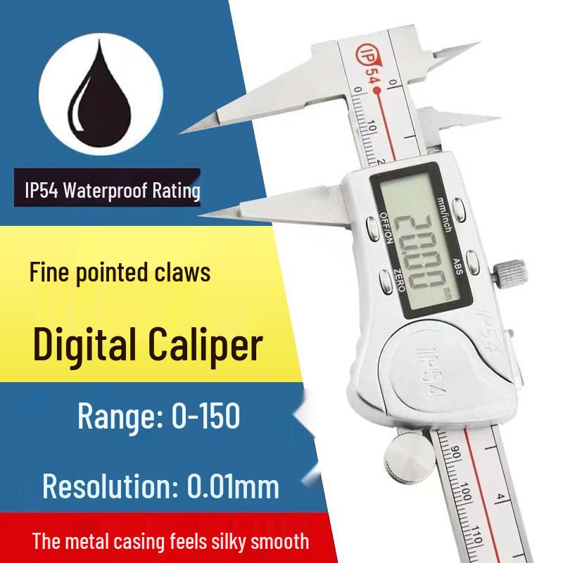 Stainless Steel 0-150mm Fine Point Digital Vernier Caliper with Small Head