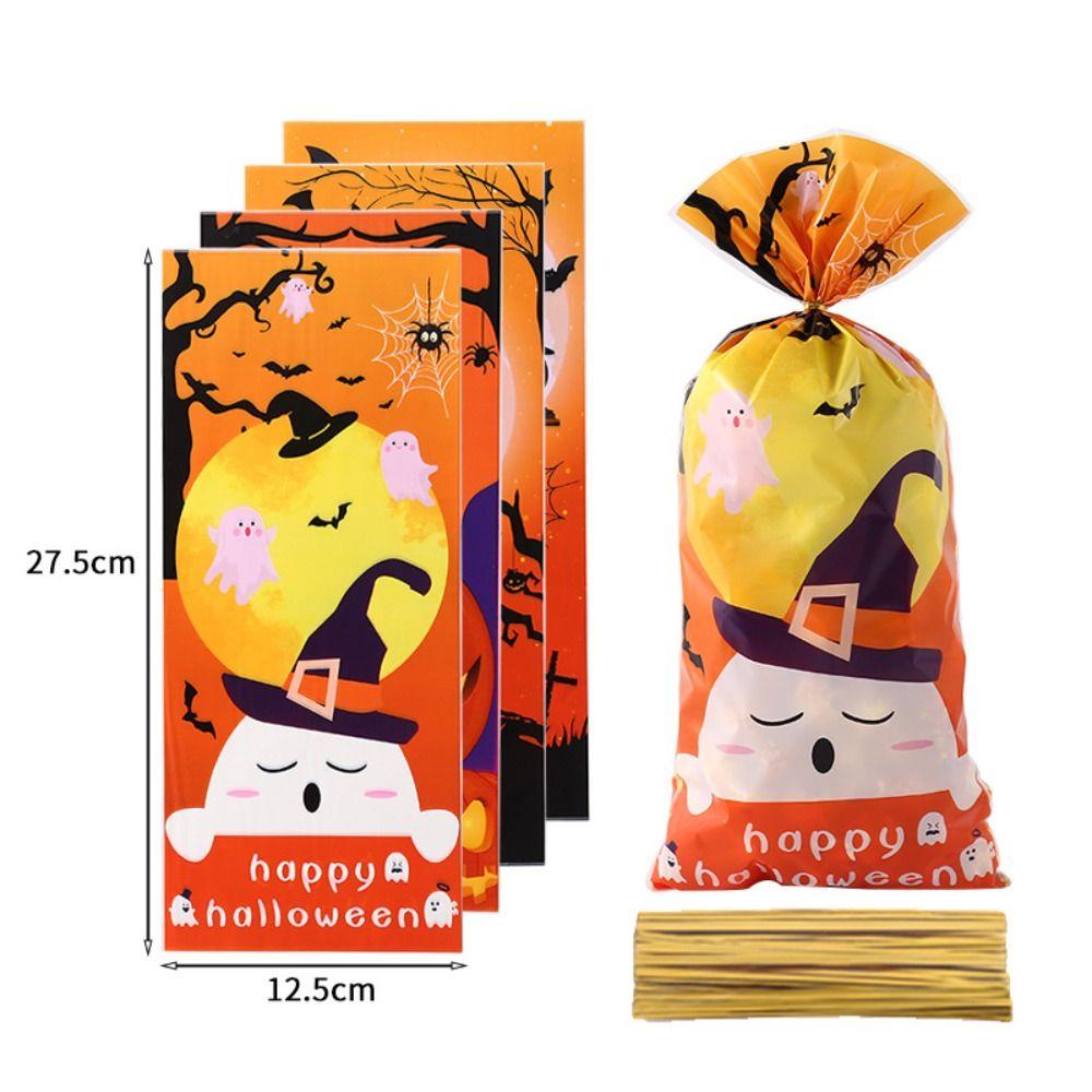 100pcs Hard To Tear Halloween Candy Bag Waterproof Children's Gift Packaging Bag  Halloween