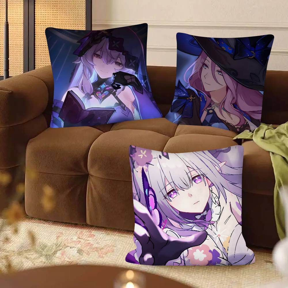 1pc Game Cool Anime Girl Honkai Star Rail Jade Pillow Case Fashion Square Pillowcase Bedroom Sofa Room Ins Decoration Leisure
