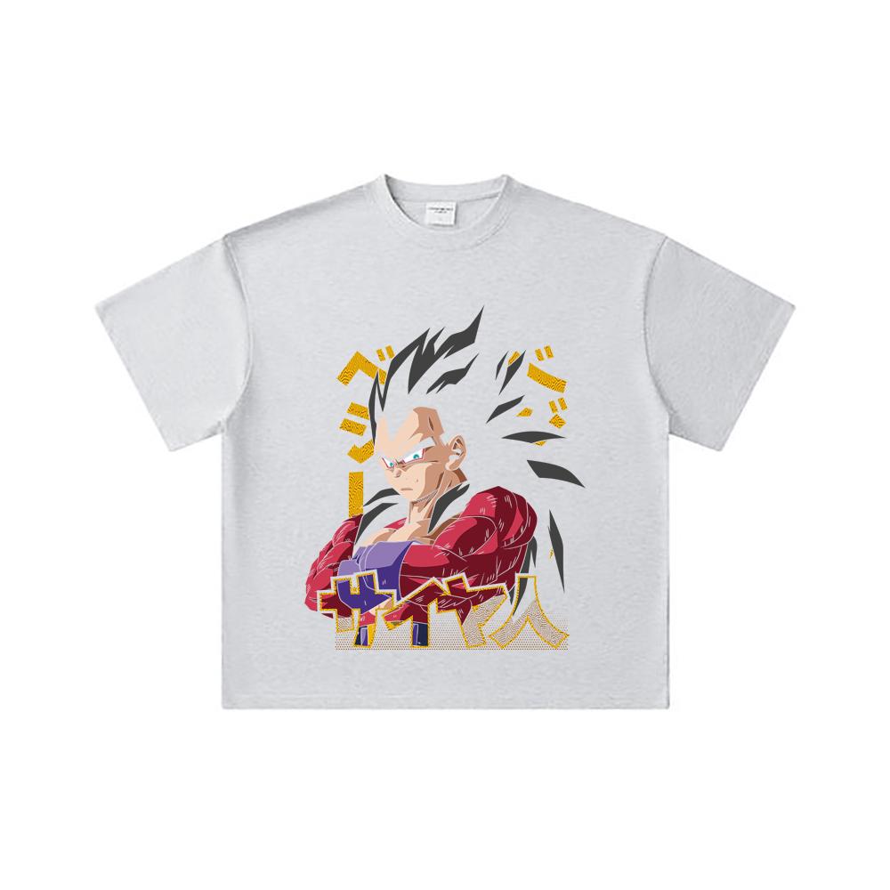 260 GSM Double Yarn 32 Count 100% Cotton Dragon Ball V18 Goku Print Unisex Heavy Cotton T Shirt