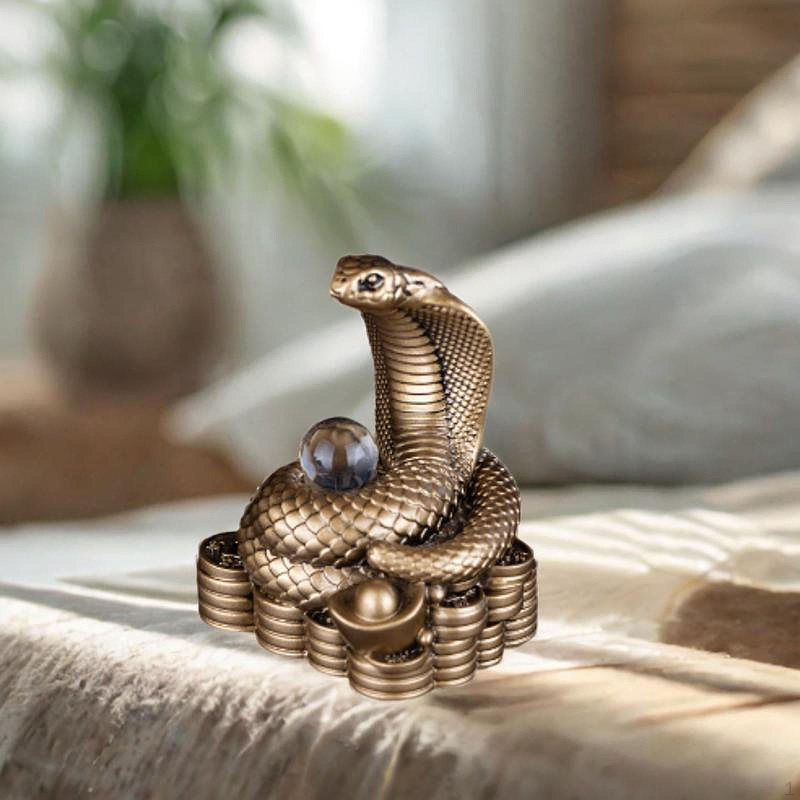 

Китайская фигурка змеи года для украшения дома, скульптура из смолы, стол 5.5cmx4cmx7cm коричневый