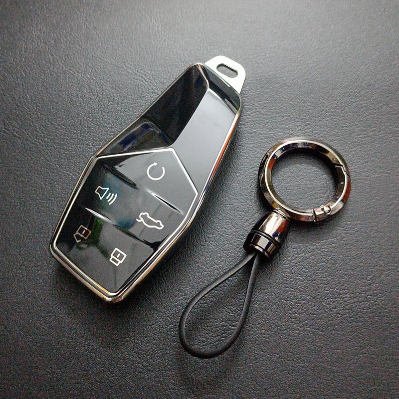 Modische TPU-Hülle für Mg One    Für Mgone Fernbedienung Auto Schlüsselanhänger Hülle Fob Schlüsselanhänger Halter Innendekoration Zubehör black