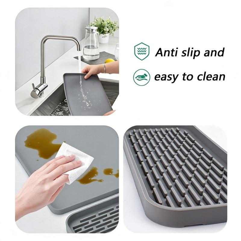 Food Grade Silicone Dish Drying Pad For Kitchen Counter Dish Rack NonSlip Surfaces Protectors Pad for Coffee Machine