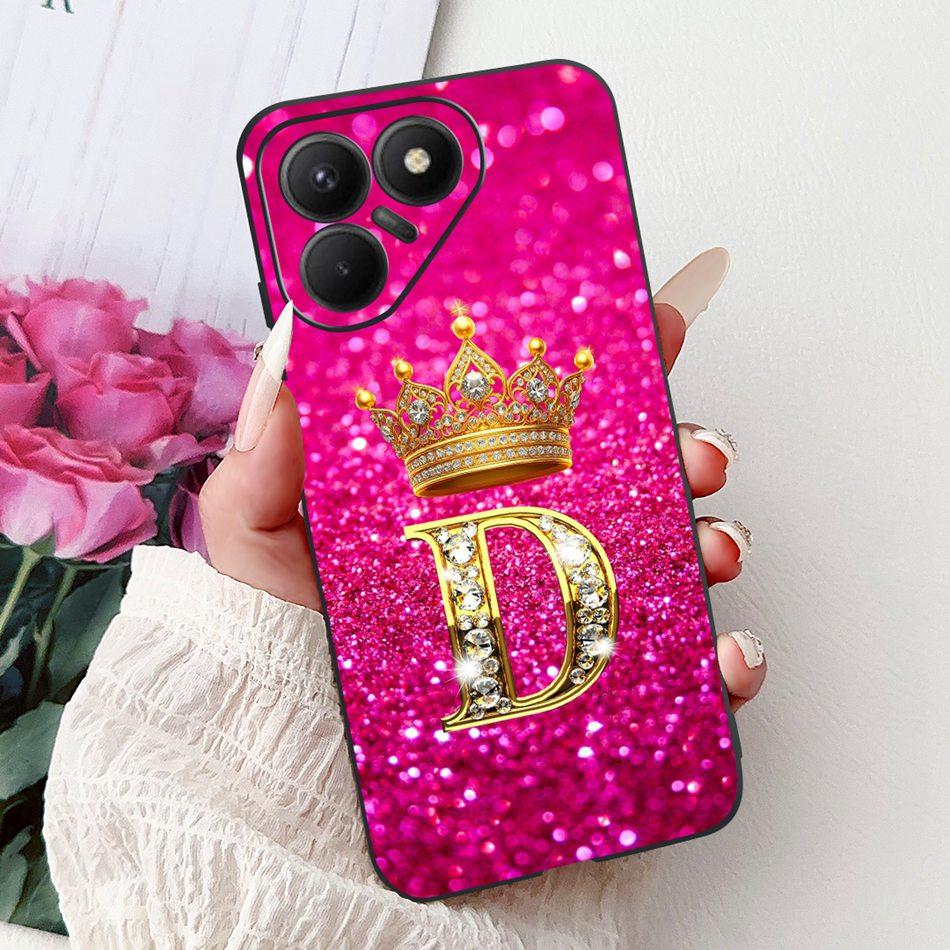 For Tecno Pova 7 5G Fashion Crown Letter Phone Case For Tecno LJ7 Pova7 Soft Silicone TPU Bumpers