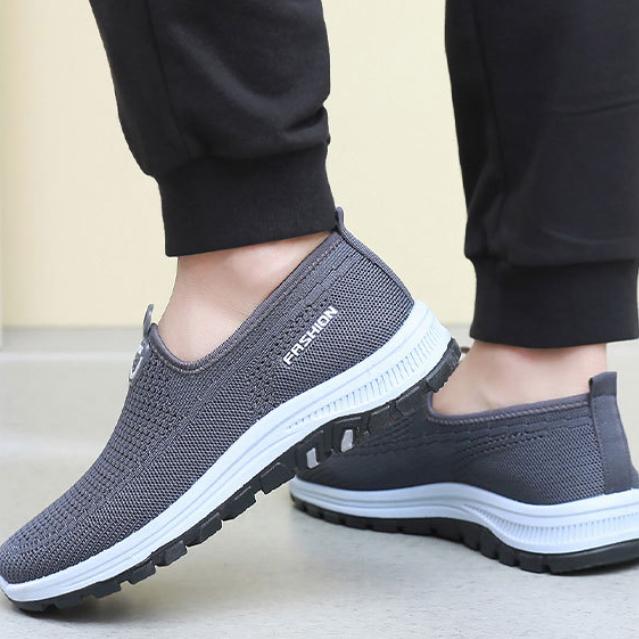 Sapatos Casuais Esportivos Masculinos para Exterior, Corrida, Caminhada, Cor Sólida, Malha Tricotada, para Primavera e Verão