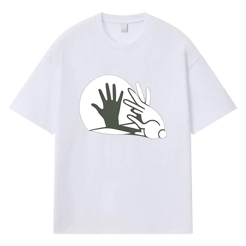 2026 Hand Print Graphic Street Trend Y2k Harajuku Streetwear 100% Cotton T Shirt Casual Oversized Summer Men T-shirt