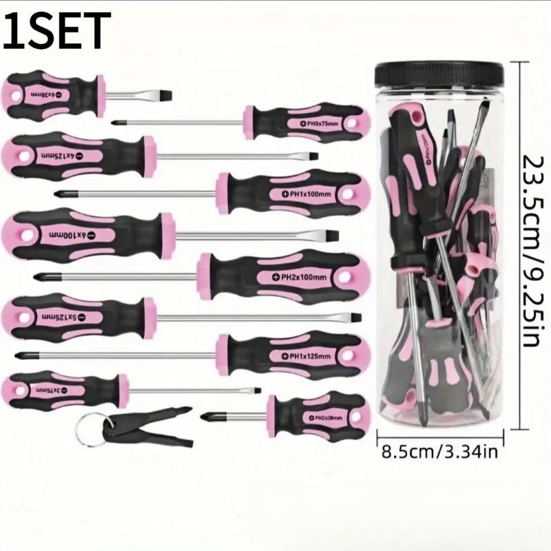 1SET Werkzeugset Schraubendreher für Damen Rosa Dosen-Schraubendreherwerkzeug Montage Tragbar Multifunktional Mini gray