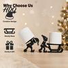 Novelty Paper Roll Storage Christmas Elf Towel Holder 3D Printed Matte Black Tissue Holder Stand Sleigh Silhouette Decorative for Kitchen