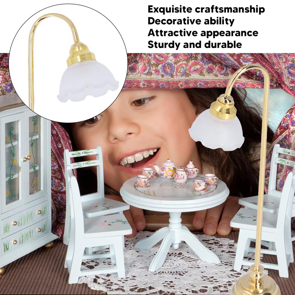 Miniature Dollhouse Floor Lamp 1/12 Scale Miniature Furniture for Dollhouse Accessories