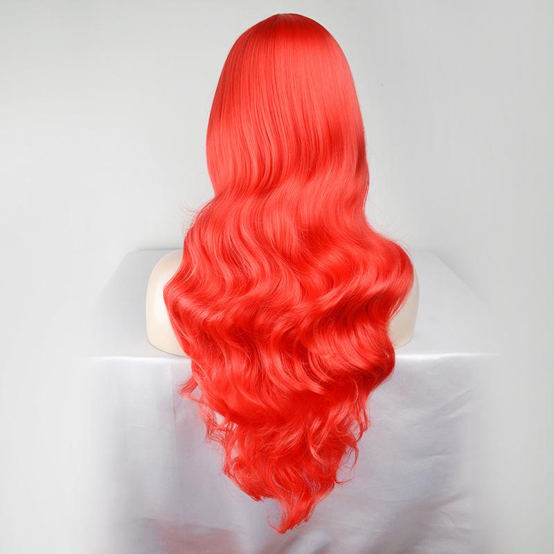 Wig 75Cm Wig Big Red Oblique Bangs Long Curly Hair Halloween Wig Women Long Headgear