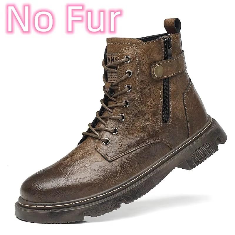 Fashion Winter New Chelsea Men's Boots Suede Ankle Boot British Style Leather Boots Men Fashion Men Shoe Lace-Up New High Top Sneakers