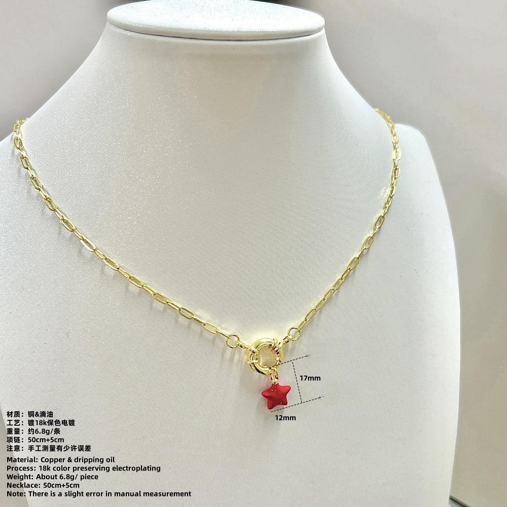 

Оригинальный дизайн Медь Капля масла Красный Капля воды Звезда Бабочка Любовь Глаз Подвеска Ожерелье 50 см Шарм Женский Подарок для вечеринки