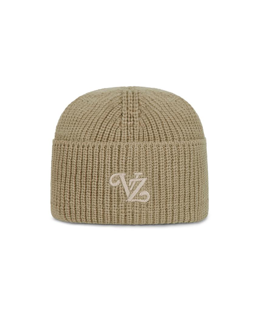 Bajal Leaf Vz Logo Washed Beanie Beige