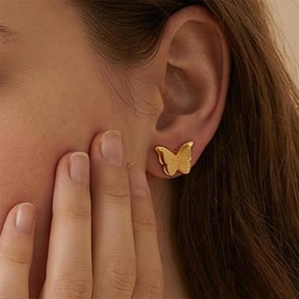 Checkerboard Heart Enamel Stud Earrings - European & American Fashion, Stainless Steel