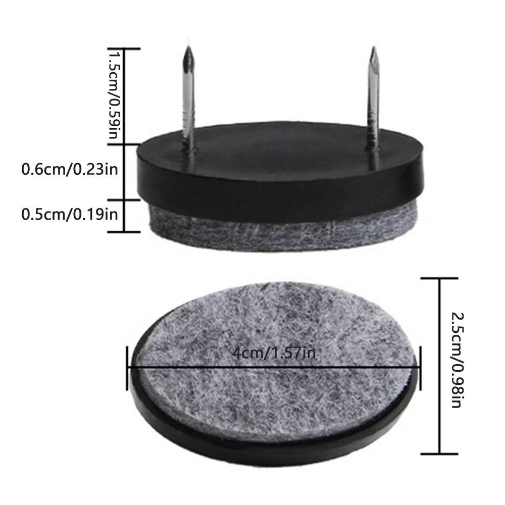 20pcs Glide Pad Nail-on Furniture Felt Pad Reduce Noise Floor Protector For Cabinet Sofa Couch Chair Table Leg Feet Accessories