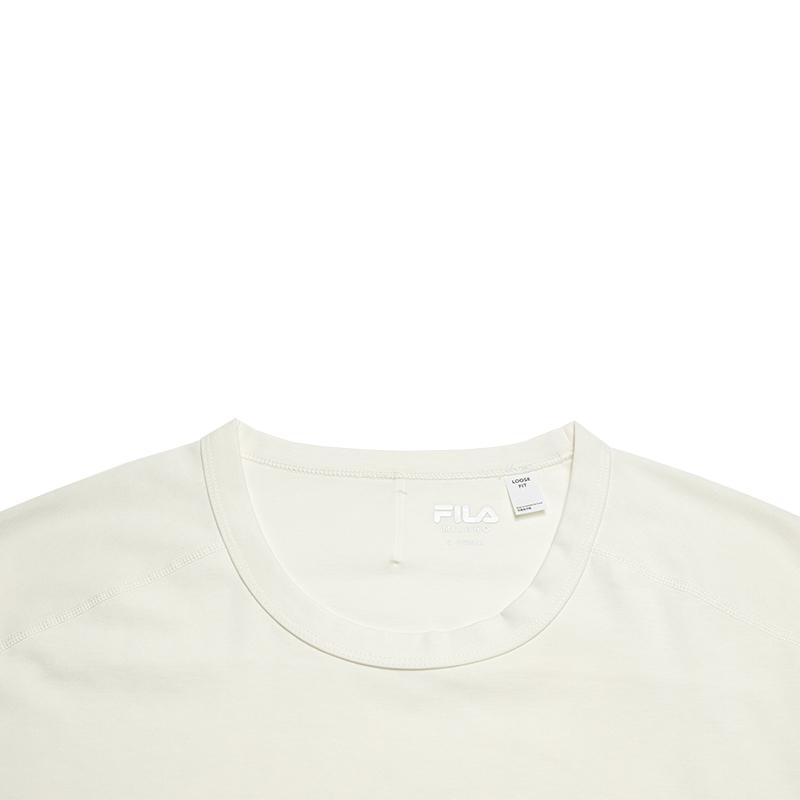 FILA Milano Series Fashion Retro Classic Simple Sports Casual Versatile Loose Comfortable Short Sleeve T-Shirt Men tops Cloud-White F11M615107FWT