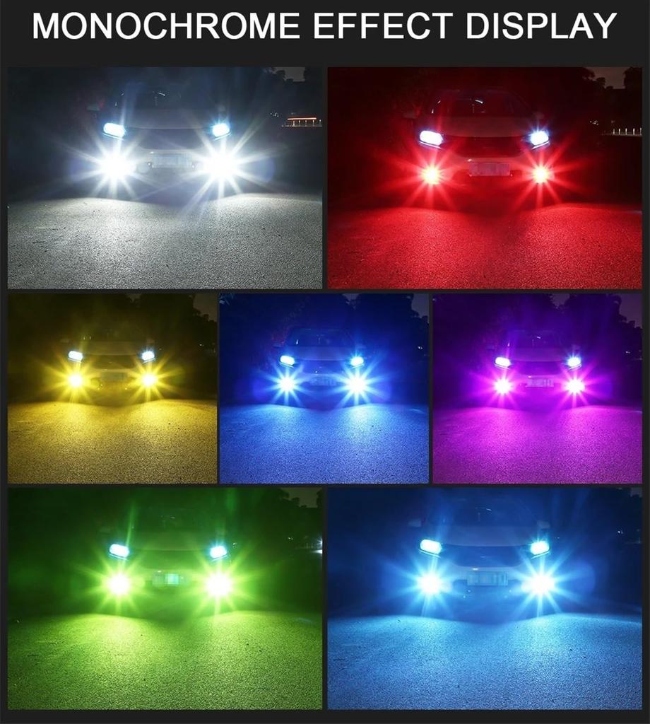 Hohota 2pcs H8 H11 9006 LED Fog Light Dual Color 3030 24SMD H16 Fog