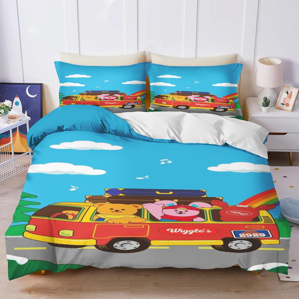 wiggle wiggle 3D Children'S Bedding Set Duvet Cover Set kingTwin Size Bedding Sets Universal, Suitable For Children And Adults