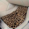 Suitable for All Car Models, 4pcs Yellow Leopard Pattern Car Carpet, Four Seasons Vehicle Carpet with Non-Slip Base, Easy to Clean