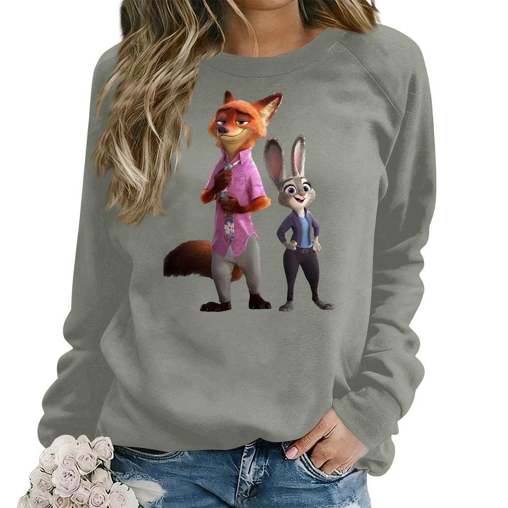 Damenmode Lässiges Langarm Locker Bedrucktes Sweatshirt