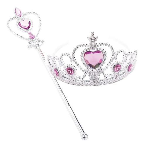 Set Of Princess Tiara And Wand For Little Girls, Princess