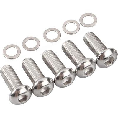 5PCS Stainless Steel Derby Cover Button Head Screw Bolt Kit for Harley Touring Street Electra Glide Road King