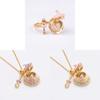 Cartoon Heart Shaped Pendant Necklace With Gold Plating For Casual Wear
