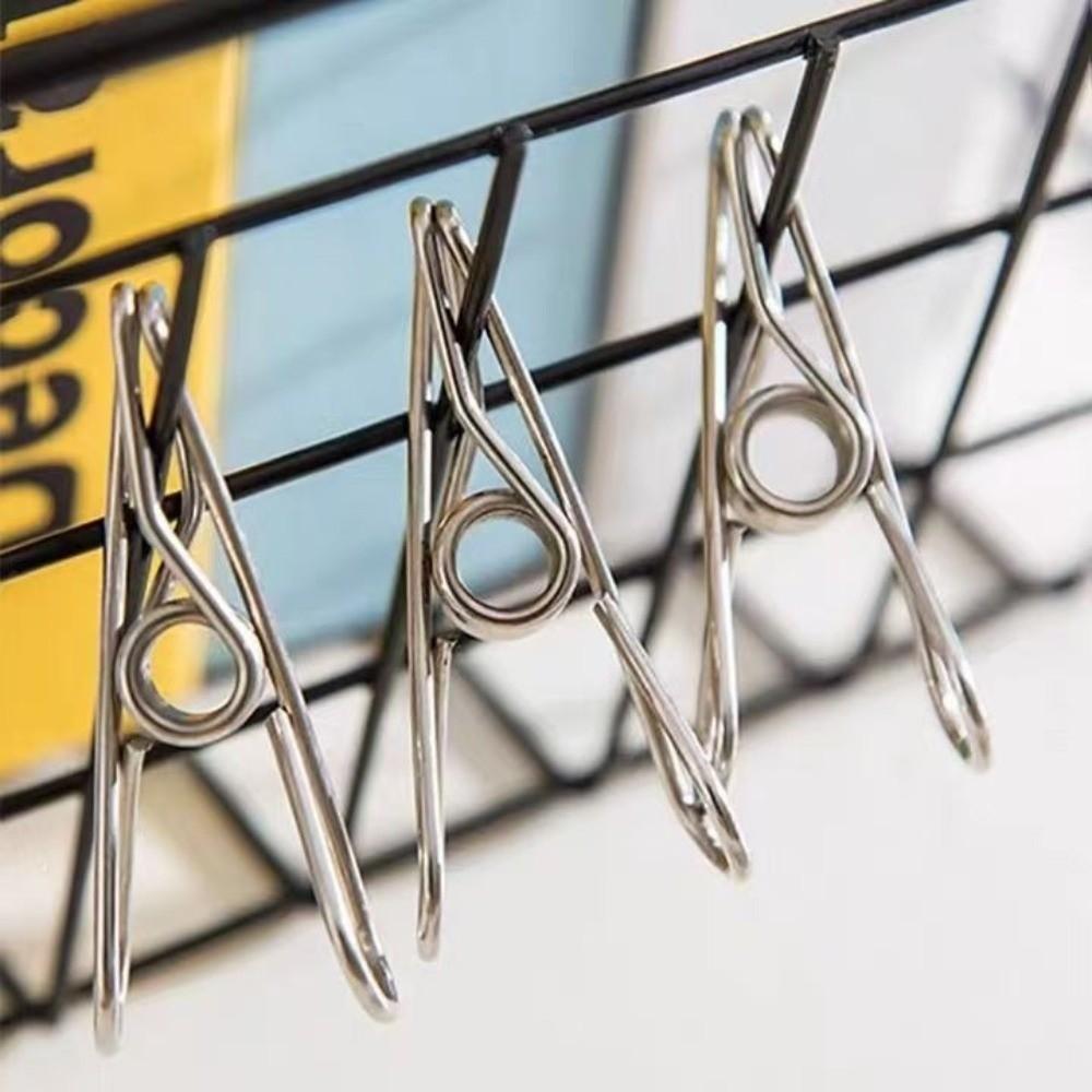 20pcs 5cm Clothes Pins Stainless Steel Wire Clothes Pegs Multi-Purpose Utility Clips  Laundry